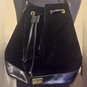 Carolina Herrera Good Girl Black Velvet Drawstring Bag